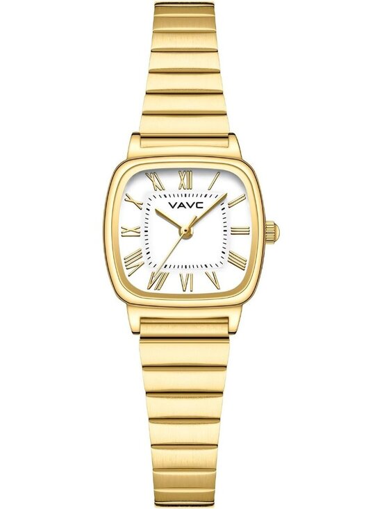 Accessories - Women's White-Gold Rectangular Case Roman Dial Stainless Steel Bracelet Watches